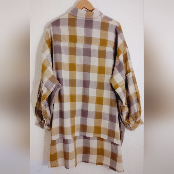 Easel Oversized Linen Blend Button Down T-shirt Dress - Picture 9 of 10